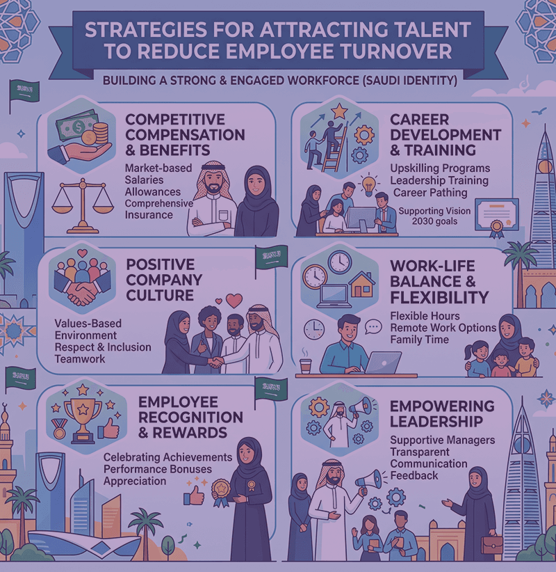Talent attraction strategies infographic