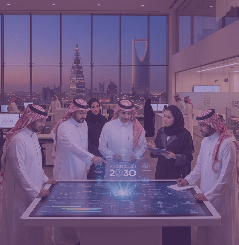 Saudi teams applying digital governance within Vision 2030