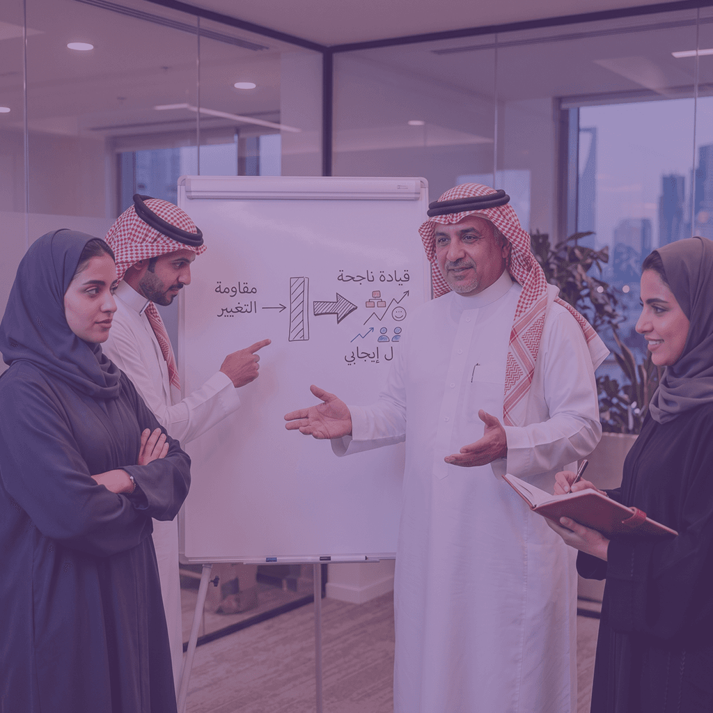 Leadership team discussing change management strategy